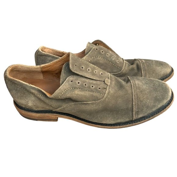 FRYE Oxford Shoes Charcoal Brown Gray Suede Leather Mens US Size 10.5D - Picture 13 of 13